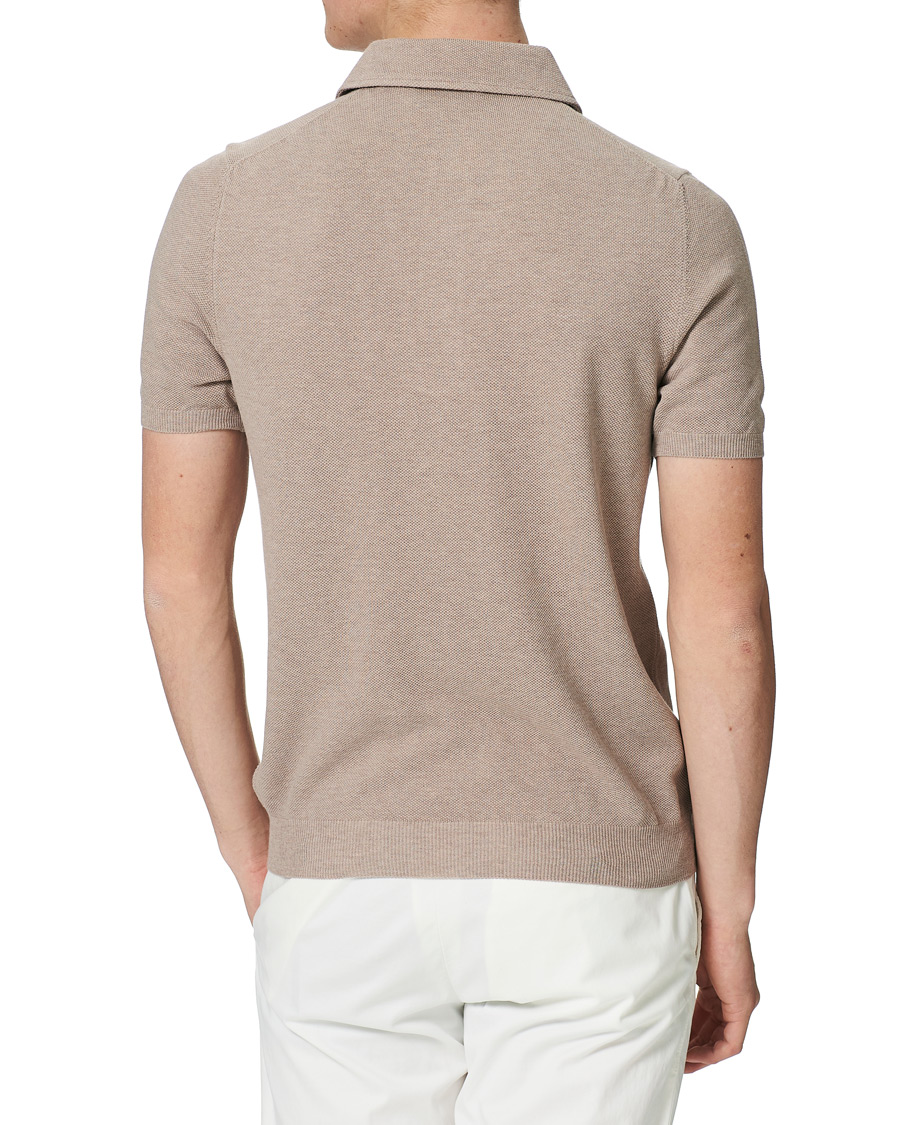 Homme | Polos | Gran Sasso | Knitted One Piece Collar Polo Beige