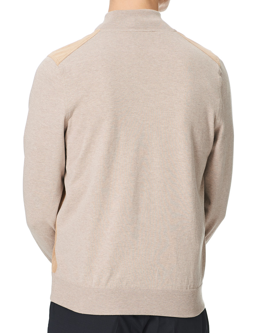 Heren | Truien | Gran Sasso | Knitted Cotton/Alcantara Full Zip Cream