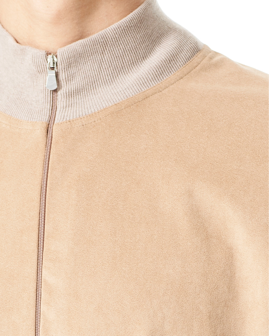 Heren | Truien | Gran Sasso | Knitted Cotton/Alcantara Full Zip Cream