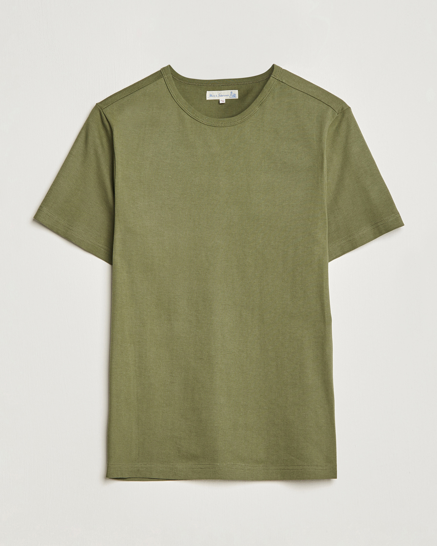 Heren | T-shirts | Merz b. Schwanen | 1950s Classic Loopwheeled T-shirt Army