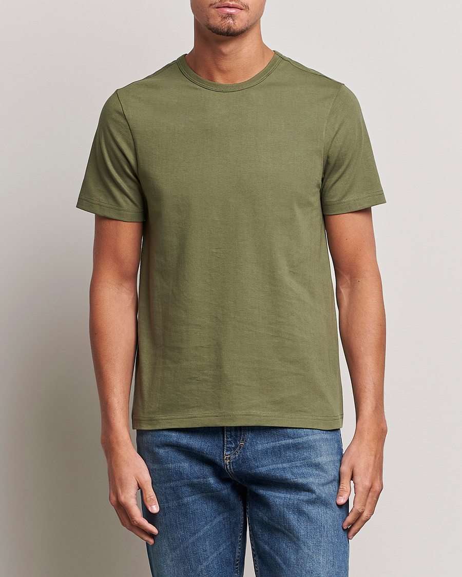 Heren | T-shirts | Merz b. Schwanen | 1950s Classic Loopwheeled T-shirt Army