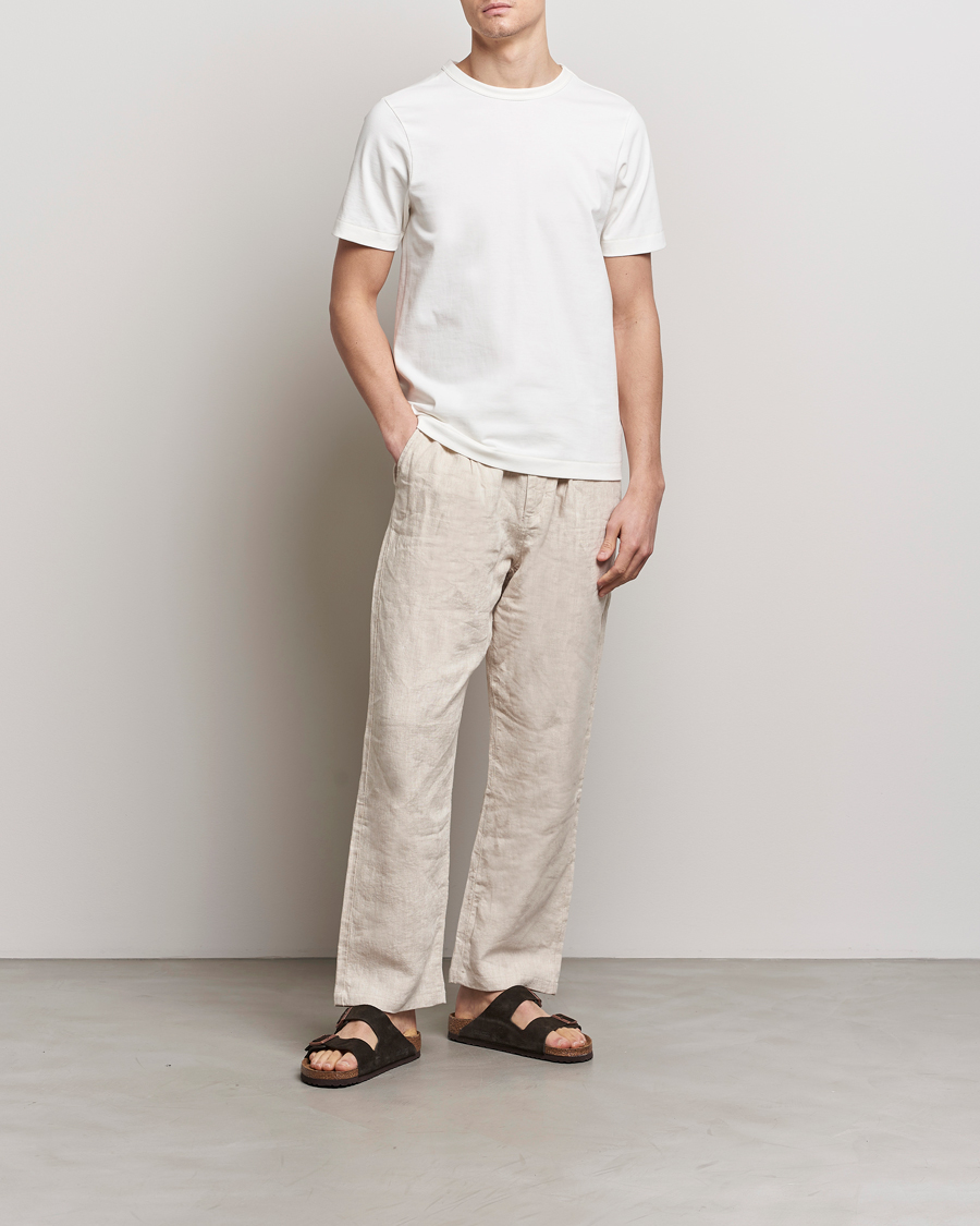 Homme | T-shirts | Merz b. Schwanen | Relaxed Loopwheeled Sturdy T-Shirt White