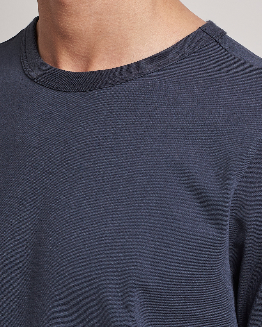 Homme | T-shirts | Merz b. Schwanen | Relaxed Loopwheeled Sturdy Tee Navy