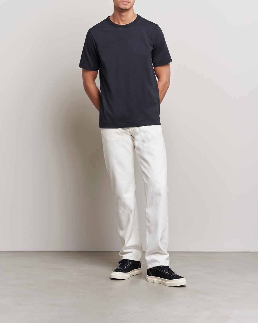 Heren | T-shirts | Merz b. Schwanen | Relaxed Loopwheeled Sturdy T-Shirt Charcoal