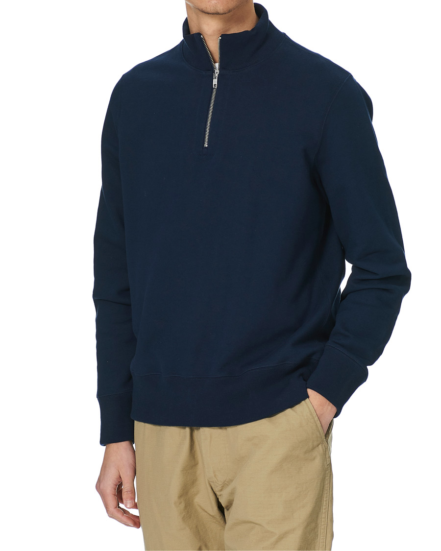 Homme | Pulls Et Tricots | Merz b. Schwanen | Organic Cotton Half Zip Sweat Ink