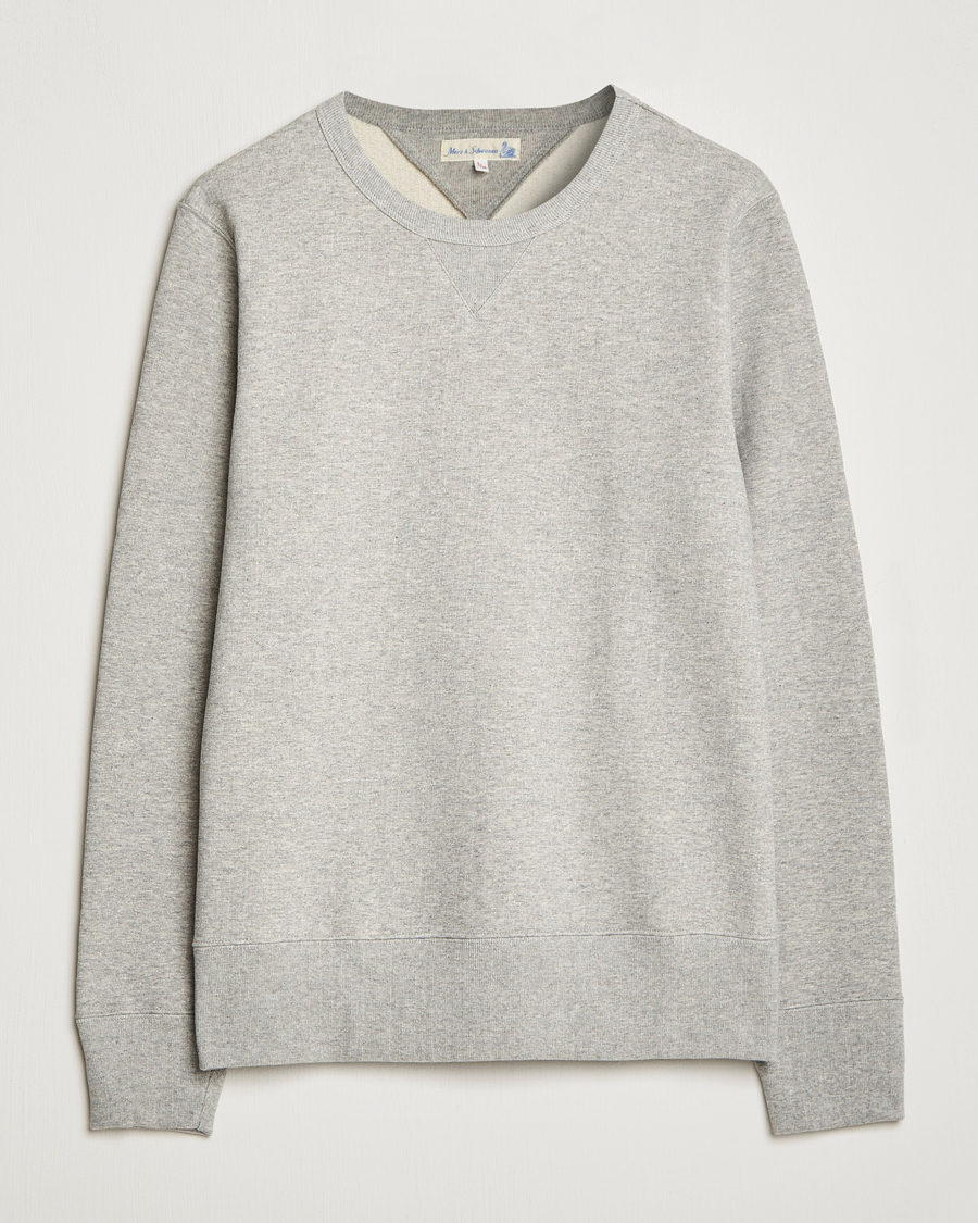 Homme | Pulls Et Tricots | Merz b. Schwanen | Organic Cotton Crew Neck Sweat Grey Mel