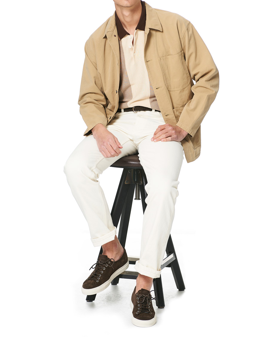 Homme | Polos | BEAMS PLUS | Striped Knited Polo Brown