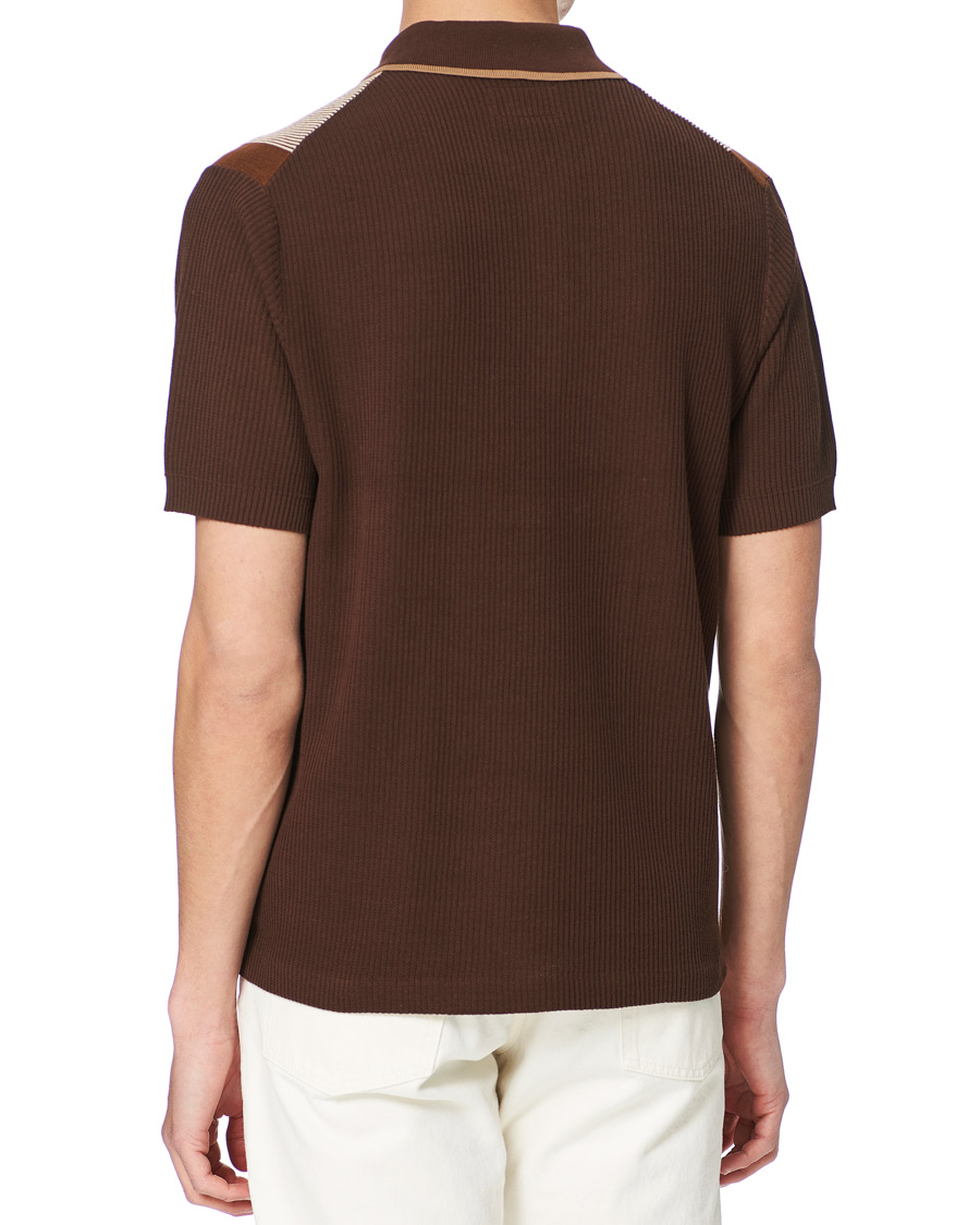 Homme | Polos | BEAMS PLUS | Striped Knited Polo Brown