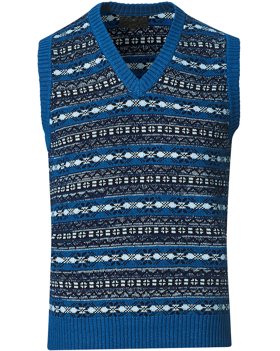 Homme | Pulls Et Tricots | BEAMS PLUS | Fairisle Knit Vest Indigo Blue