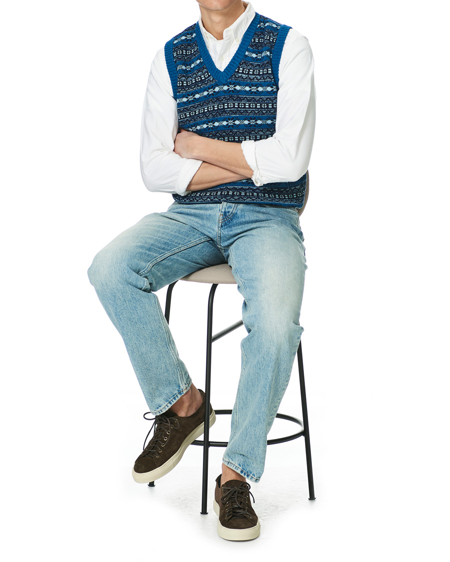 Homme | Pulls Et Tricots | BEAMS PLUS | Fairisle Knit Vest Indigo Blue