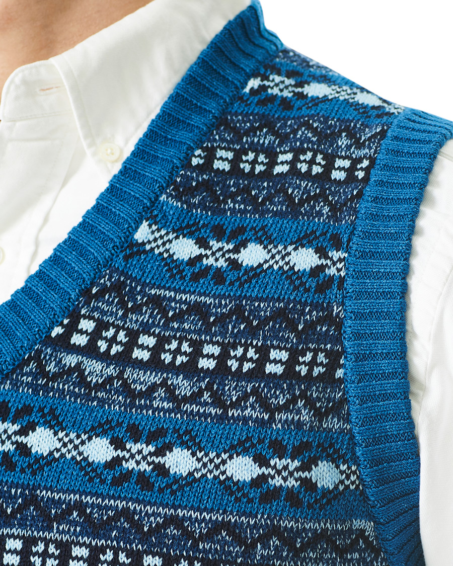 Homme | Pulls Et Tricots | BEAMS PLUS | Fairisle Knit Vest Indigo Blue