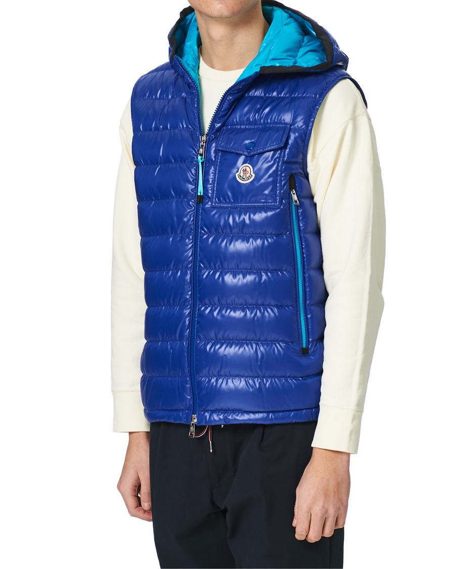 Homme | Manteaux Et Vestes | Moncler | Ragot Hooded Down Vest Blue