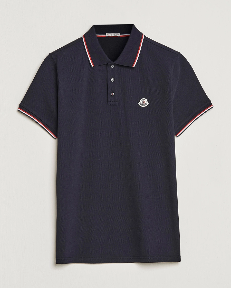 Heren | Polo's | Moncler | Contrast Rib Polo Navy