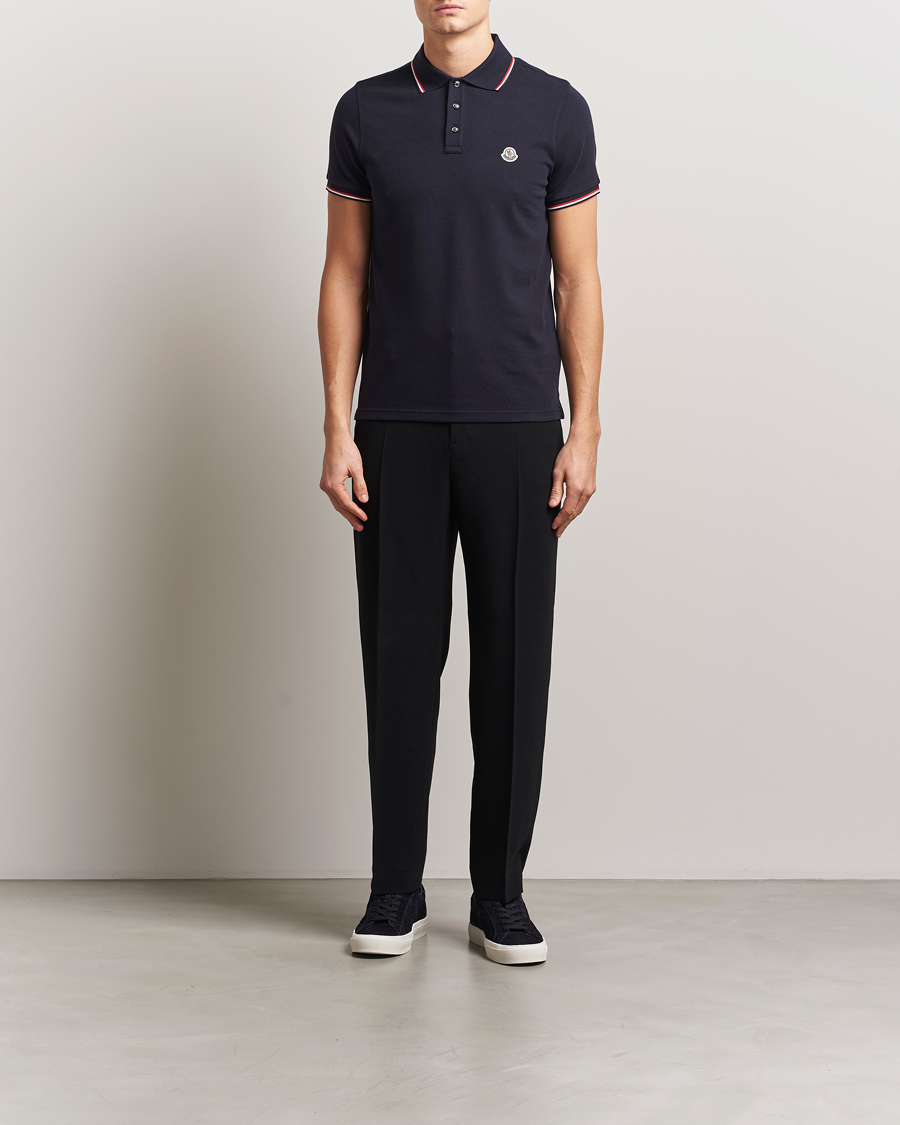 Homme | Polos | Moncler | Contrast Rib Polo Navy