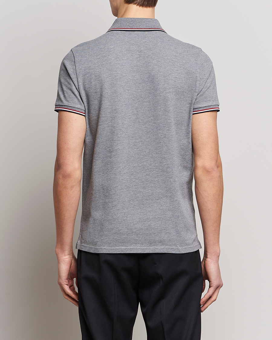 Homme | Polos | Moncler | Contrast Rib Polo Heather Grey