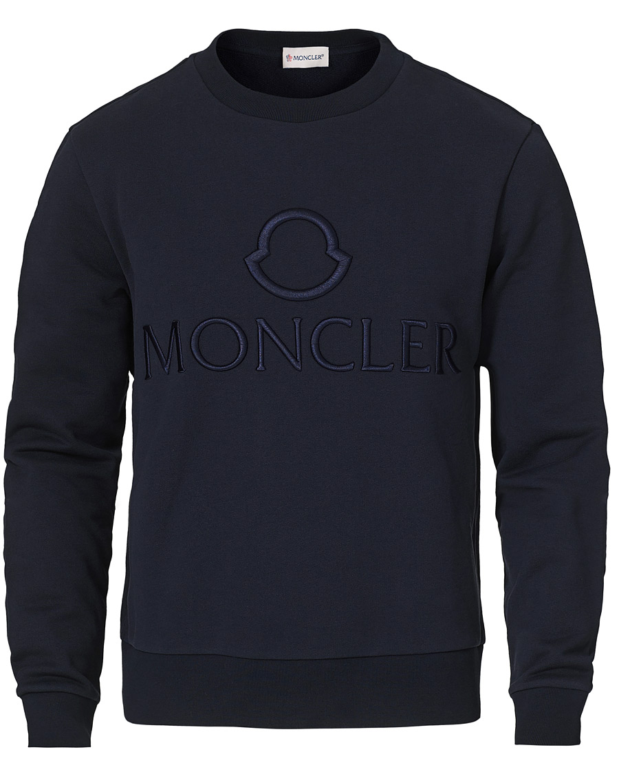 Homme | Pulls Et Tricots | Moncler | Embroidered Logo Sweatshirt Navy