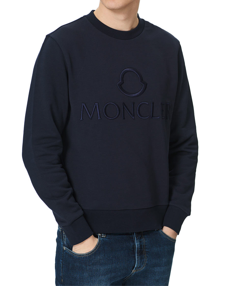 Homme | Pulls Et Tricots | Moncler | Embroidered Logo Sweatshirt Navy