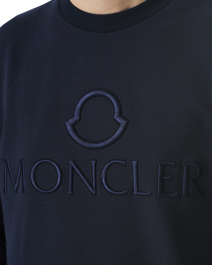 Homme | Pulls Et Tricots | Moncler | Embroidered Logo Sweatshirt Navy