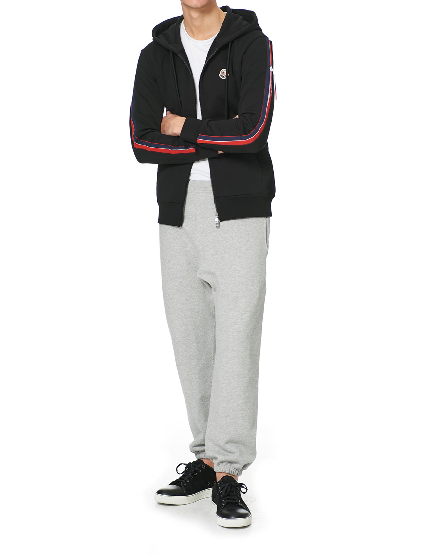 Homme | Pulls Et Tricots | Moncler | Tape Logo Zip Hoodie Black