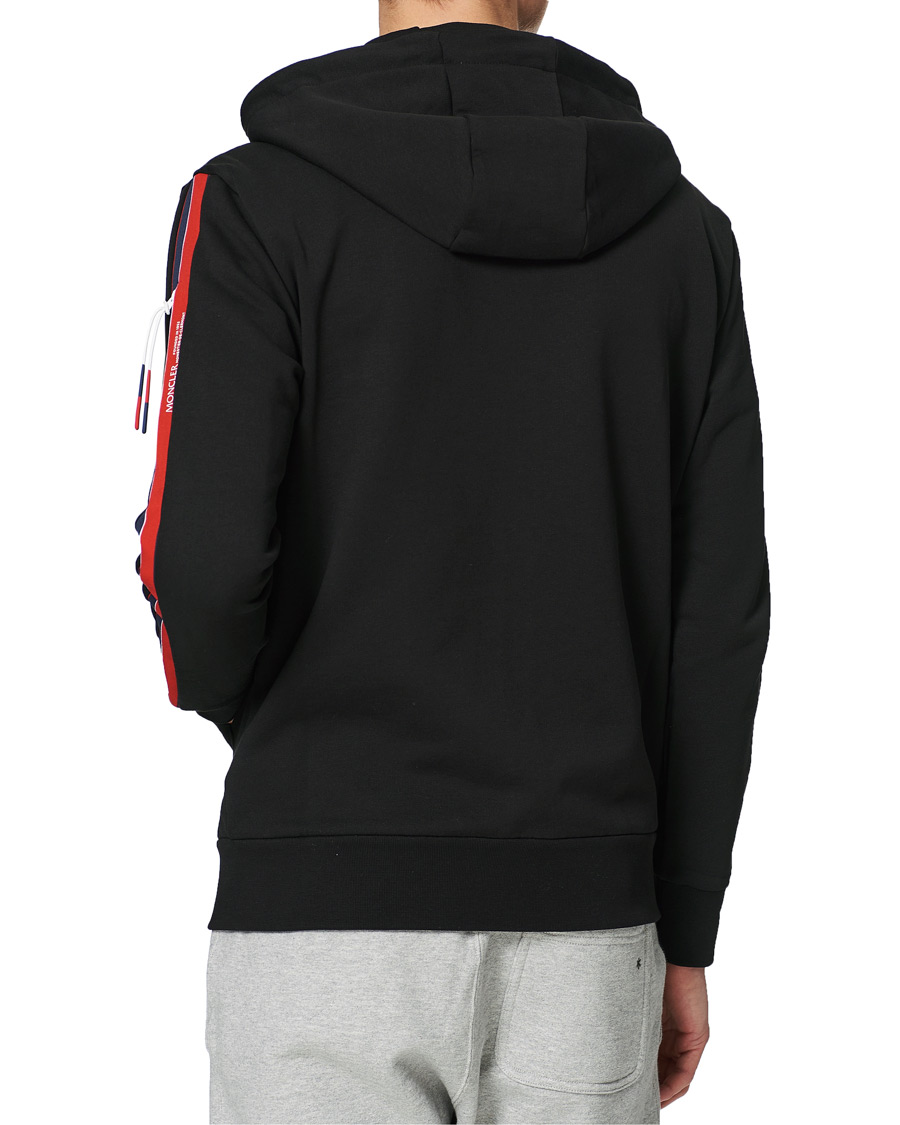 Homme | Pulls Et Tricots | Moncler | Tape Logo Zip Hoodie Black