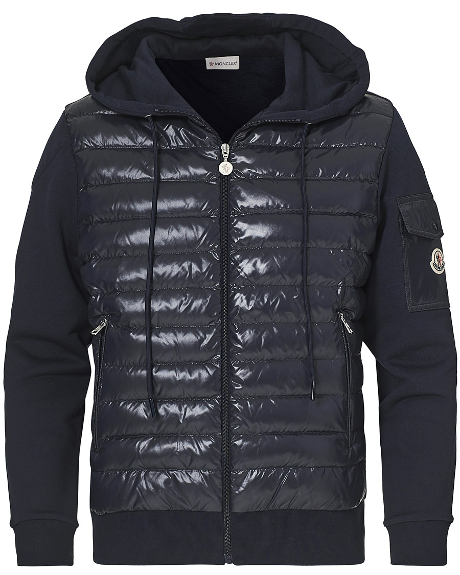 Homme | Pulls Et Tricots | Moncler | Hooded Hybrid Full Zip Navy