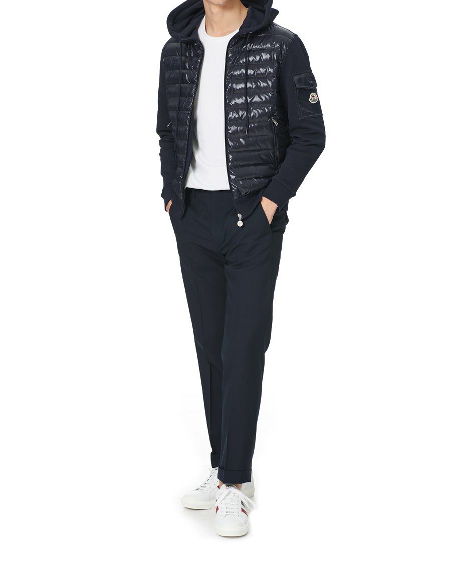Homme | Pulls Et Tricots | Moncler | Hooded Hybrid Full Zip Navy