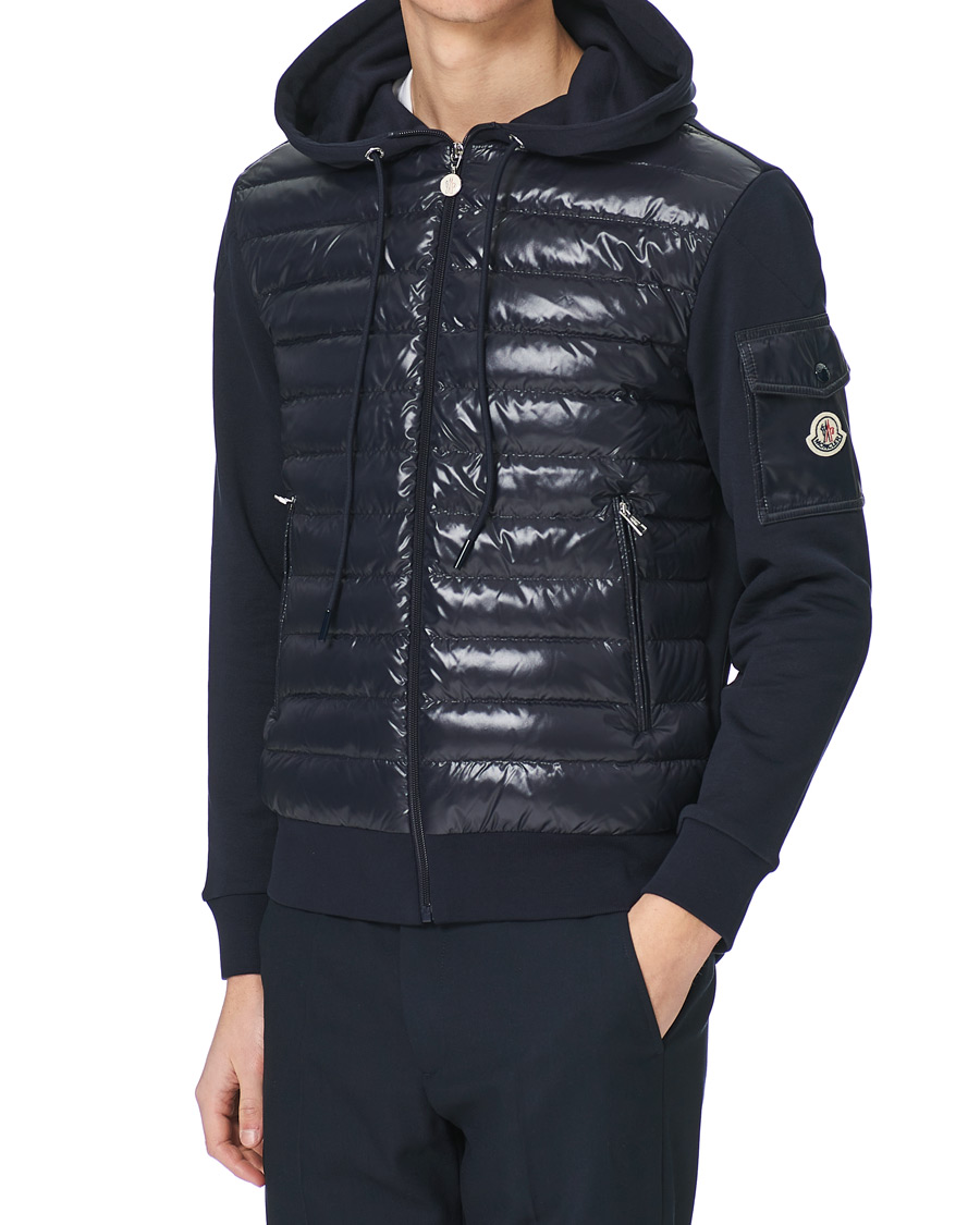 Homme | Pulls Et Tricots | Moncler | Hooded Hybrid Full Zip Navy