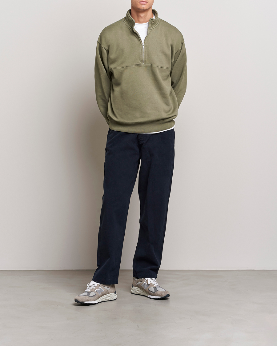 Heren | Truien | Colorful Standard | Classic Organic Half-Zip Dusty Olive