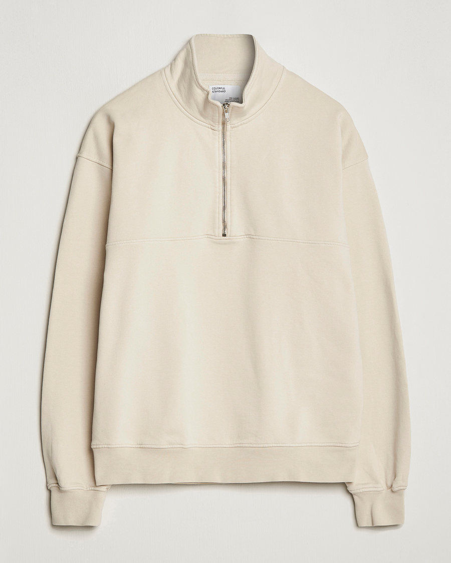 Heren | Truien | Colorful Standard | Classic Organic Half-Zip Ivory White