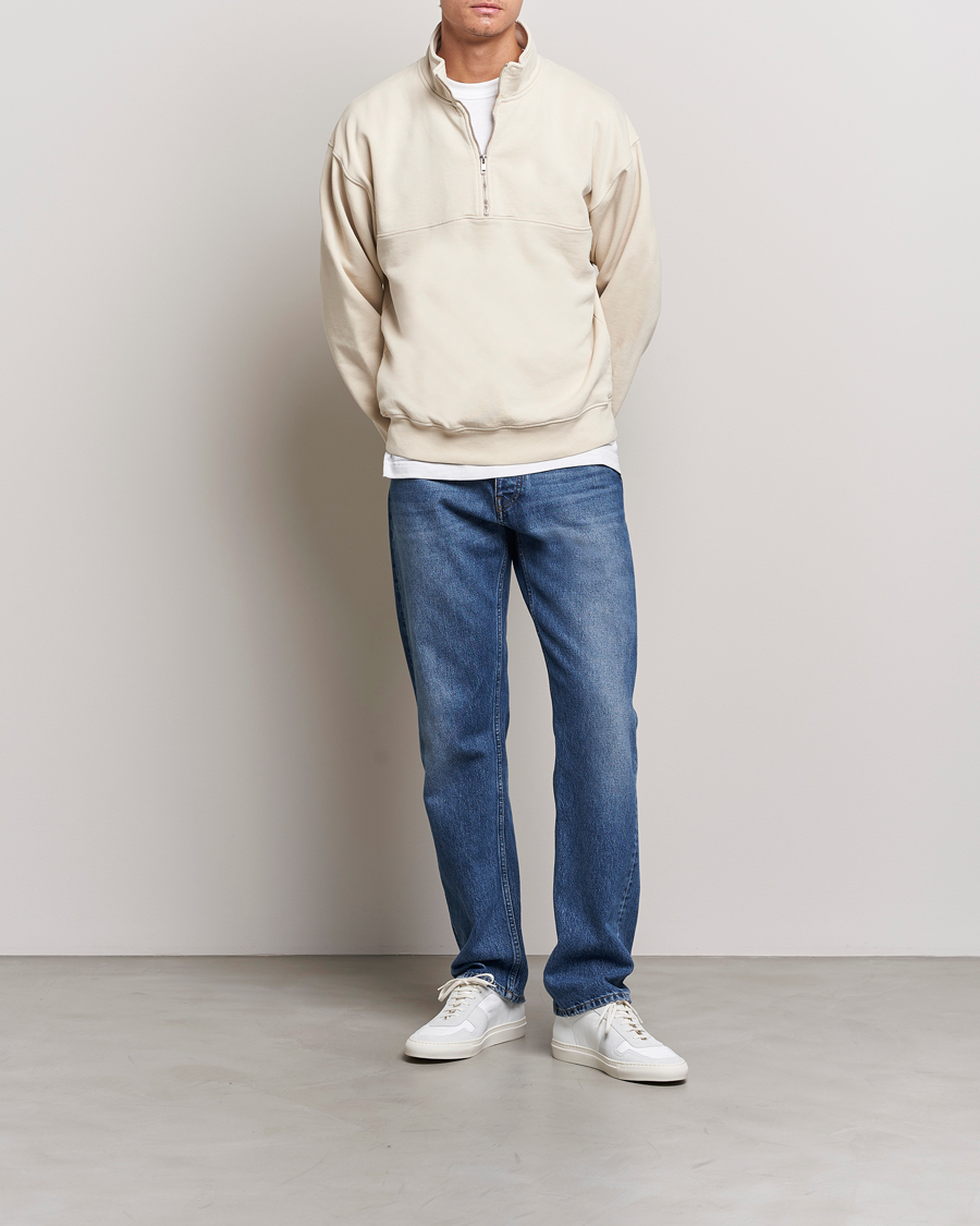 Heren | Truien | Colorful Standard | Classic Organic Half-Zip Ivory White