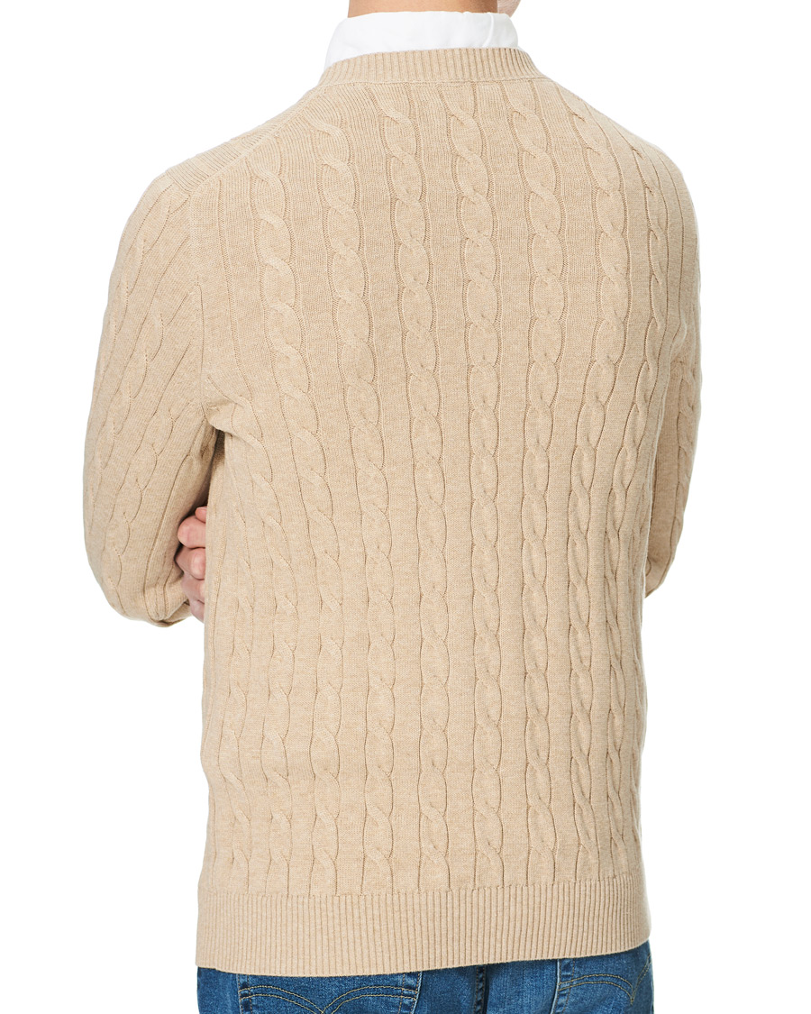 Heren | Truien | GANT | Cotton Cable Crew Neck Pullover Sand Melange