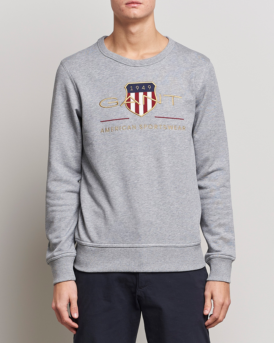 Homme | Pulls Et Tricots | GANT | Archive Shield Crew Neck Sweatershirt Grey Melange