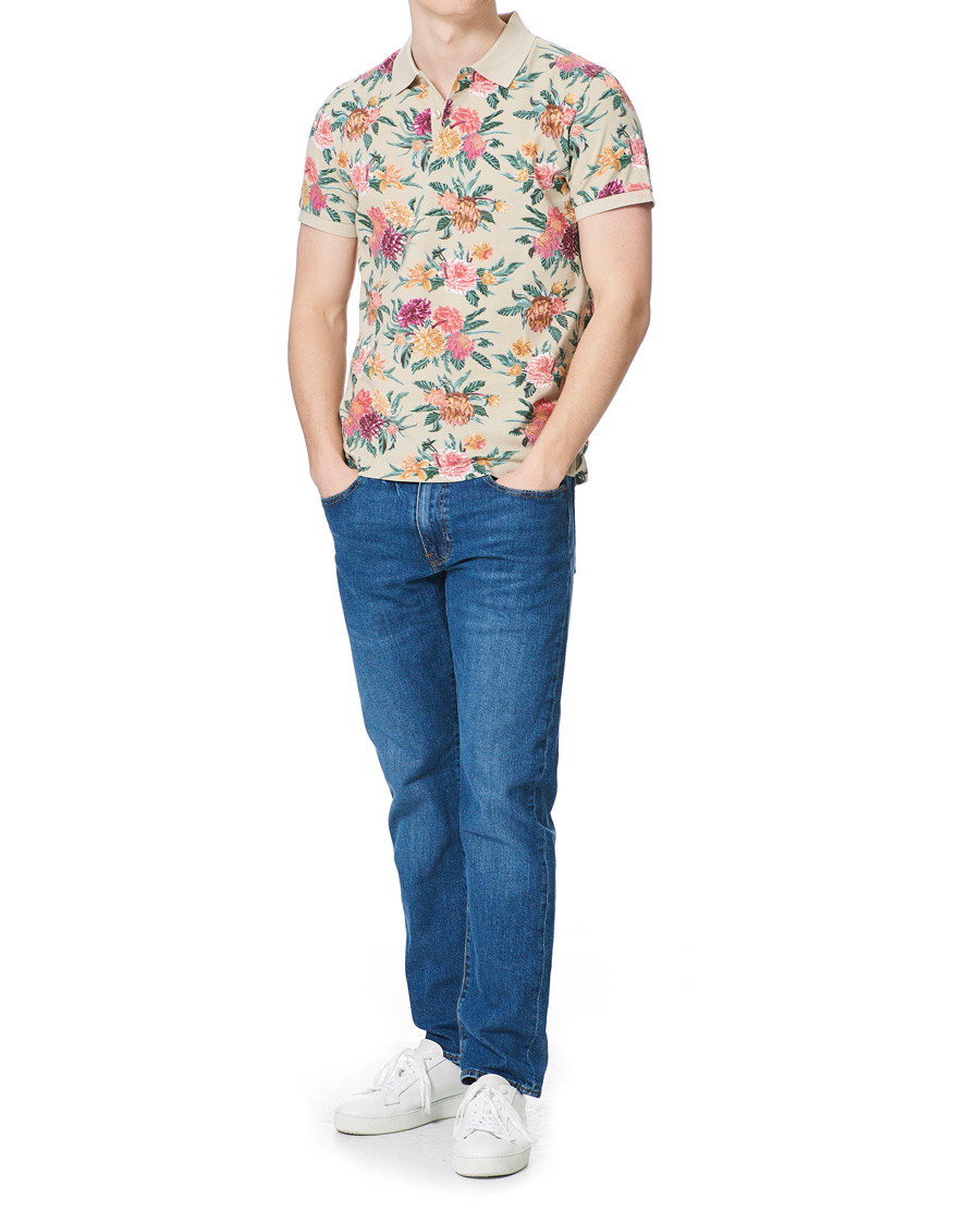 Homme | Polos | GANT | Dalia Printed Flower Polo Plaza Taupe