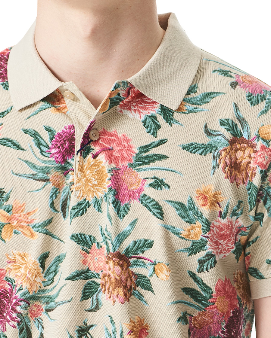 Homme | Polos | GANT | Dalia Printed Flower Polo Plaza Taupe