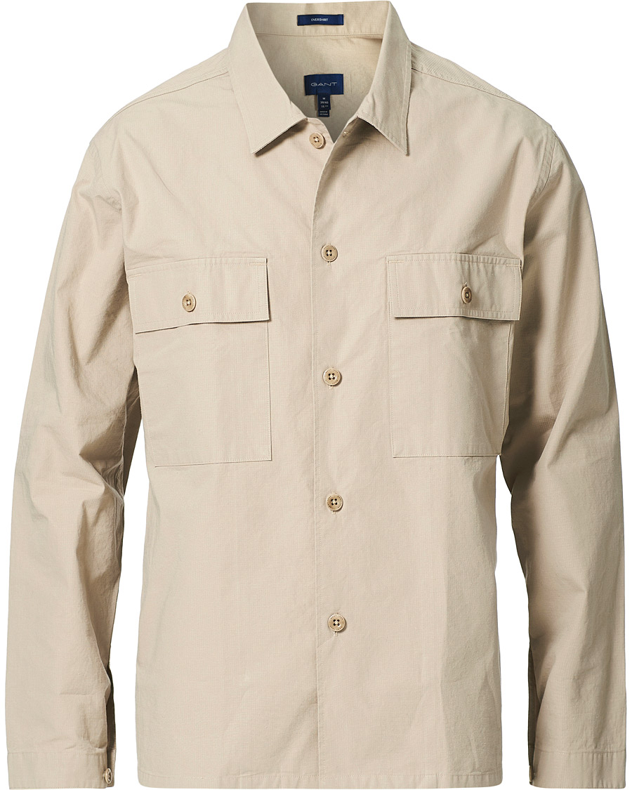 Heren | Overhemden | GANT | Ripstop Overshirt Plaza Taupe