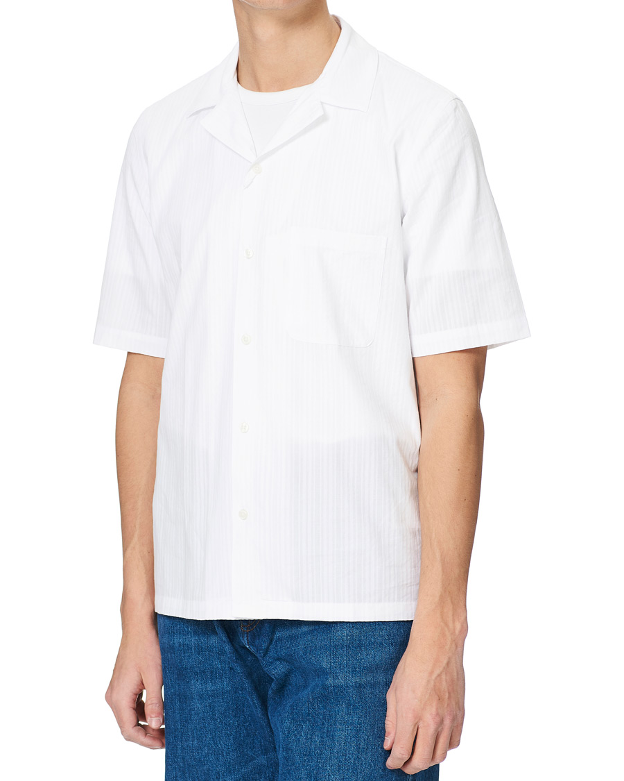 Homme | Chemises | Samsøe Samsøe | Samsøe & Samsøe Oscar Seersucker Short Sleeve Shirt White