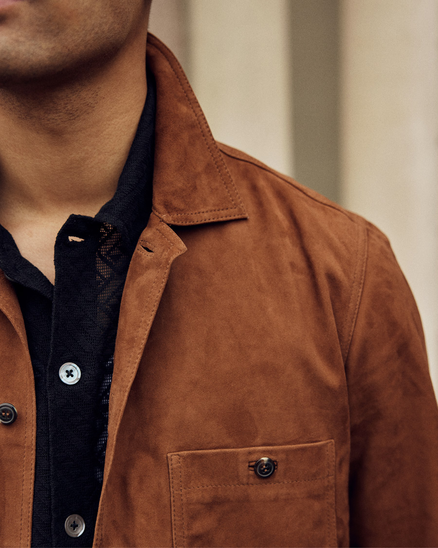 Homme | Chemises | Samsøe Samsøe | Samsøe & Samsøe Ruffo Suede Overshirt Emperador