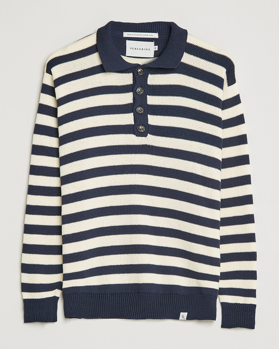 Heren | Truien | Peregrine | Richmond Knitted Rugby Shirt Navy/White