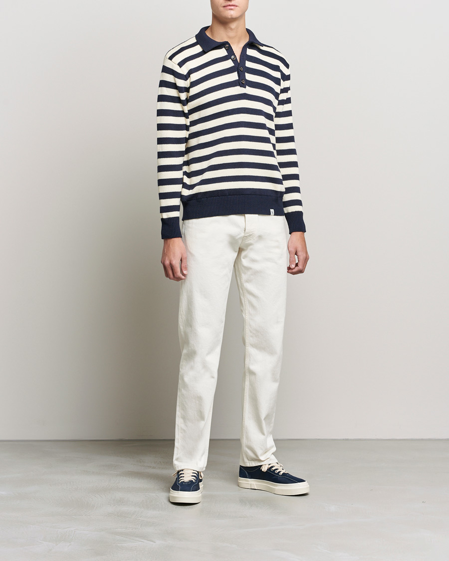 Heren | Truien | Peregrine | Richmond Knitted Rugby Shirt Navy/White