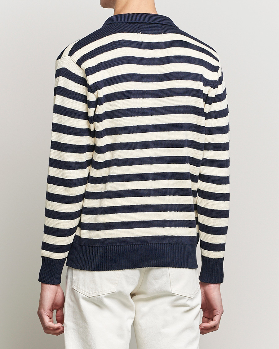 Heren | Truien | Peregrine | Richmond Knitted Rugby Shirt Navy/White