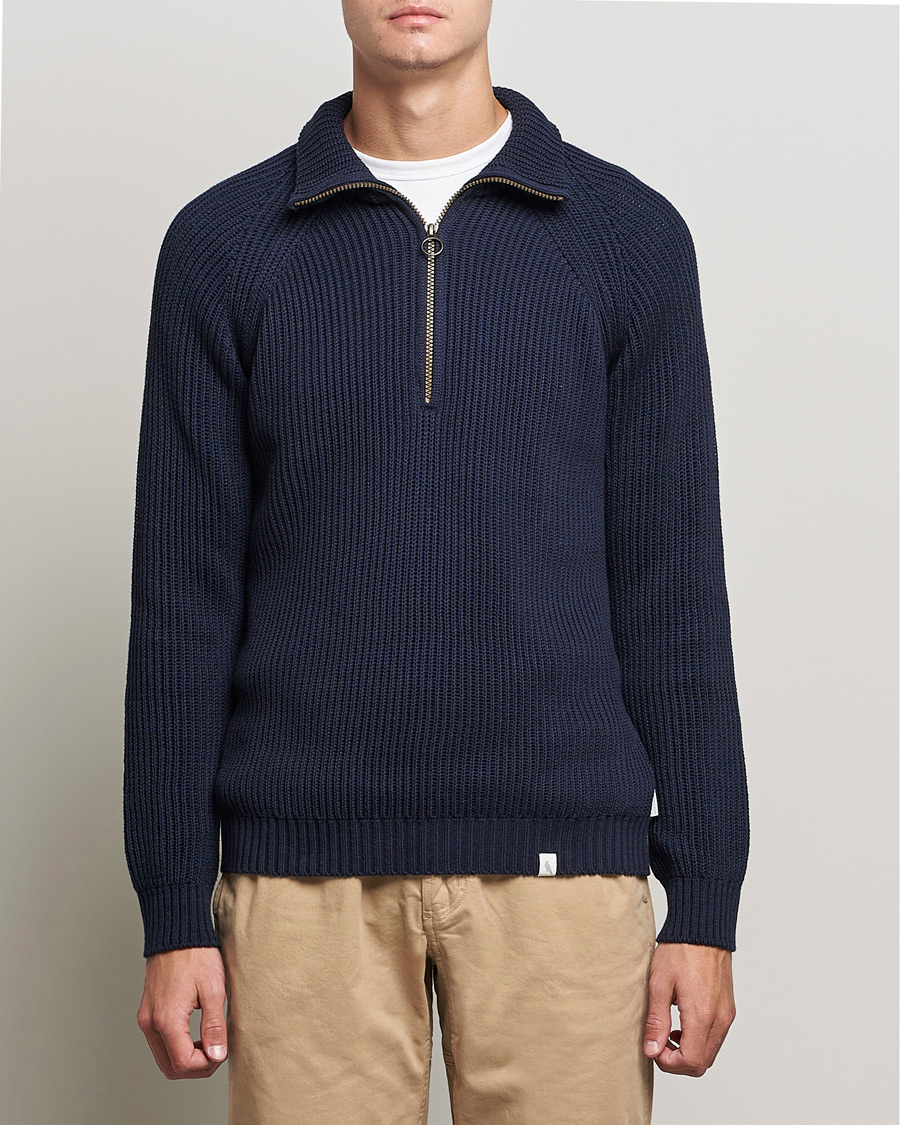 Homme | Pulls Et Tricots | Peregrine | Felix Quarter Zip Jumper Navy