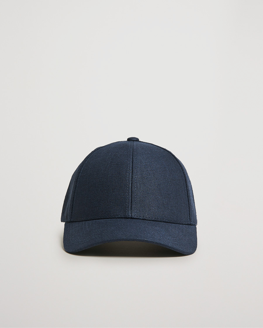 Homme | Bobs Et Casquettes | Varsity Headwear | Linen Baseball Cap Deep Sea Navy