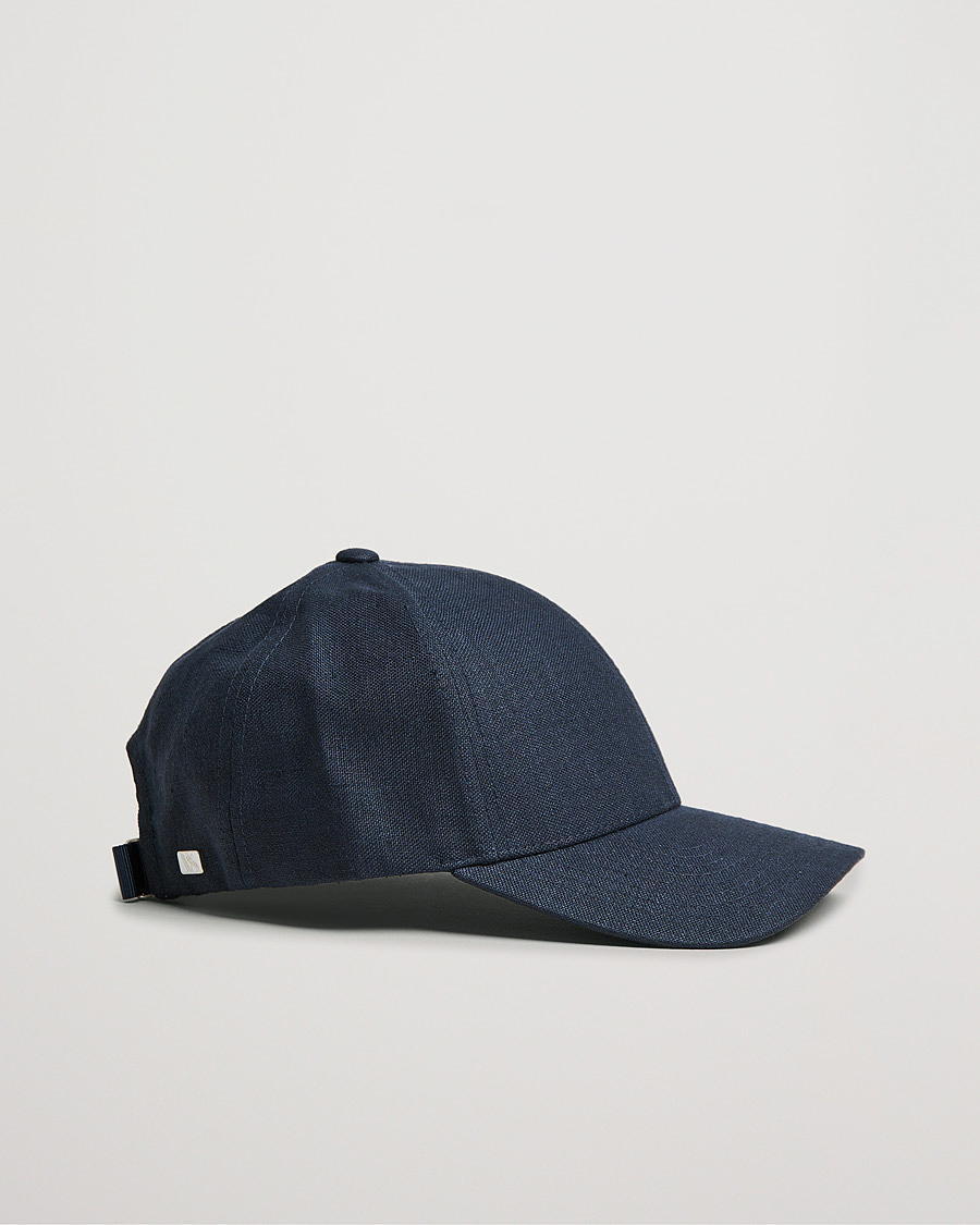 Homme | Bobs Et Casquettes | Varsity Headwear | Linen Baseball Cap Deep Sea Navy