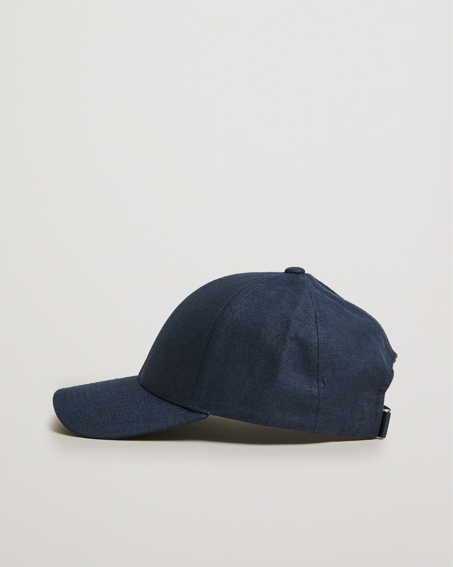 Homme | Bobs Et Casquettes | Varsity Headwear | Linen Baseball Cap Deep Sea Navy