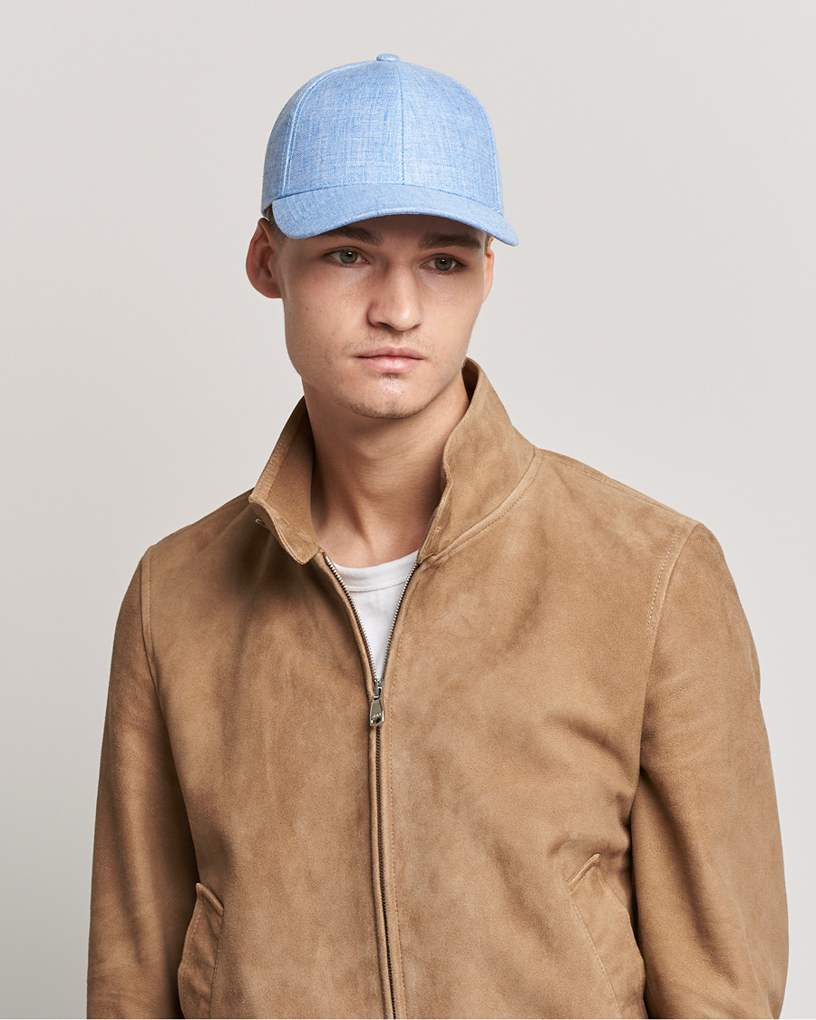 Heren | Varsity Headwear Linen Baseball Cap Azure Blue | Varsity Headwear | Linen Baseball Cap Azure Blue
