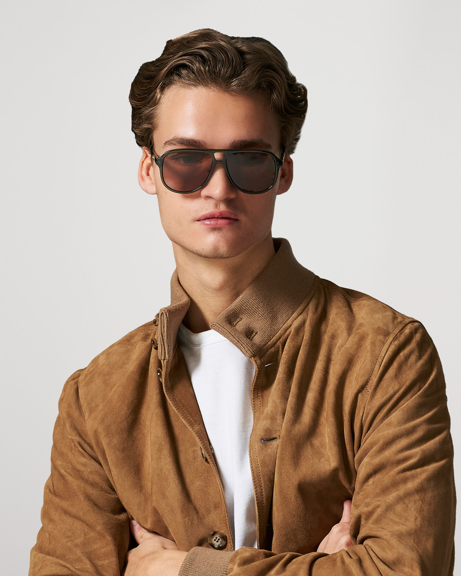 Homme | Gucci GG1156S Sunglasses Green/Brown | Gucci | GG1156S Sunglasses Green/Brown