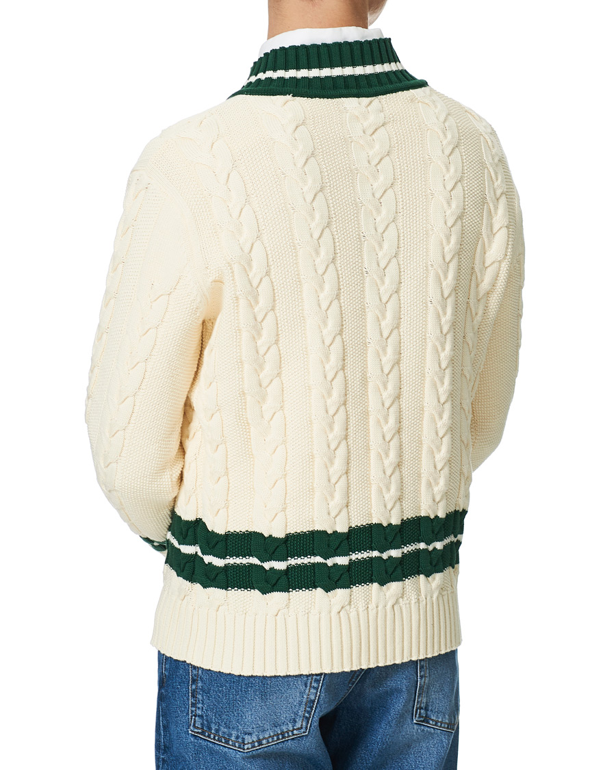 Homme | Pulls Et Tricots | Baracuta | Cotton Cable V-Neck Off White