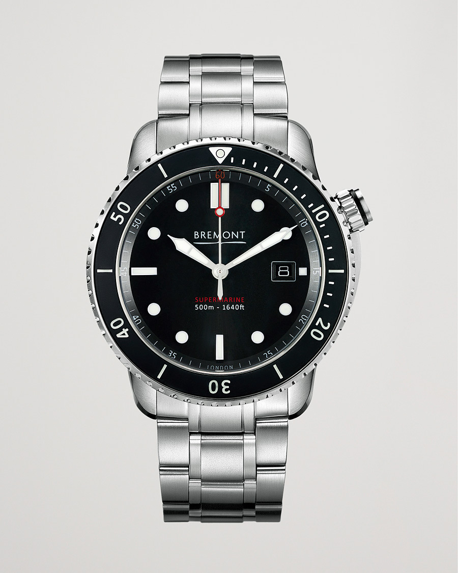 Heren | Bremont S500 Supermarine 43mm Steel Bracelet Black Dial | Bremont | S500 Supermarine 43mm Steel Bracelet Black Dial