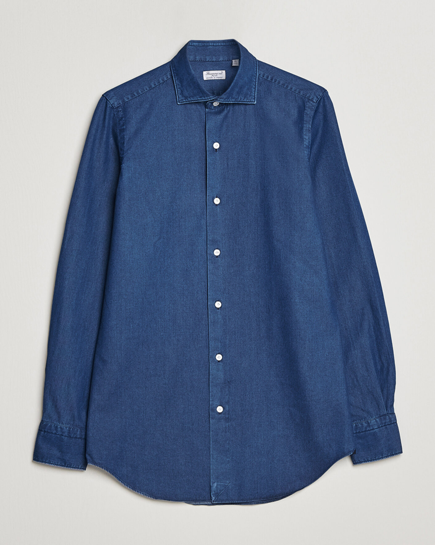 Heren | Overhemden | Finamore Napoli | Milano Slim Denim Shirt Dark Indigo