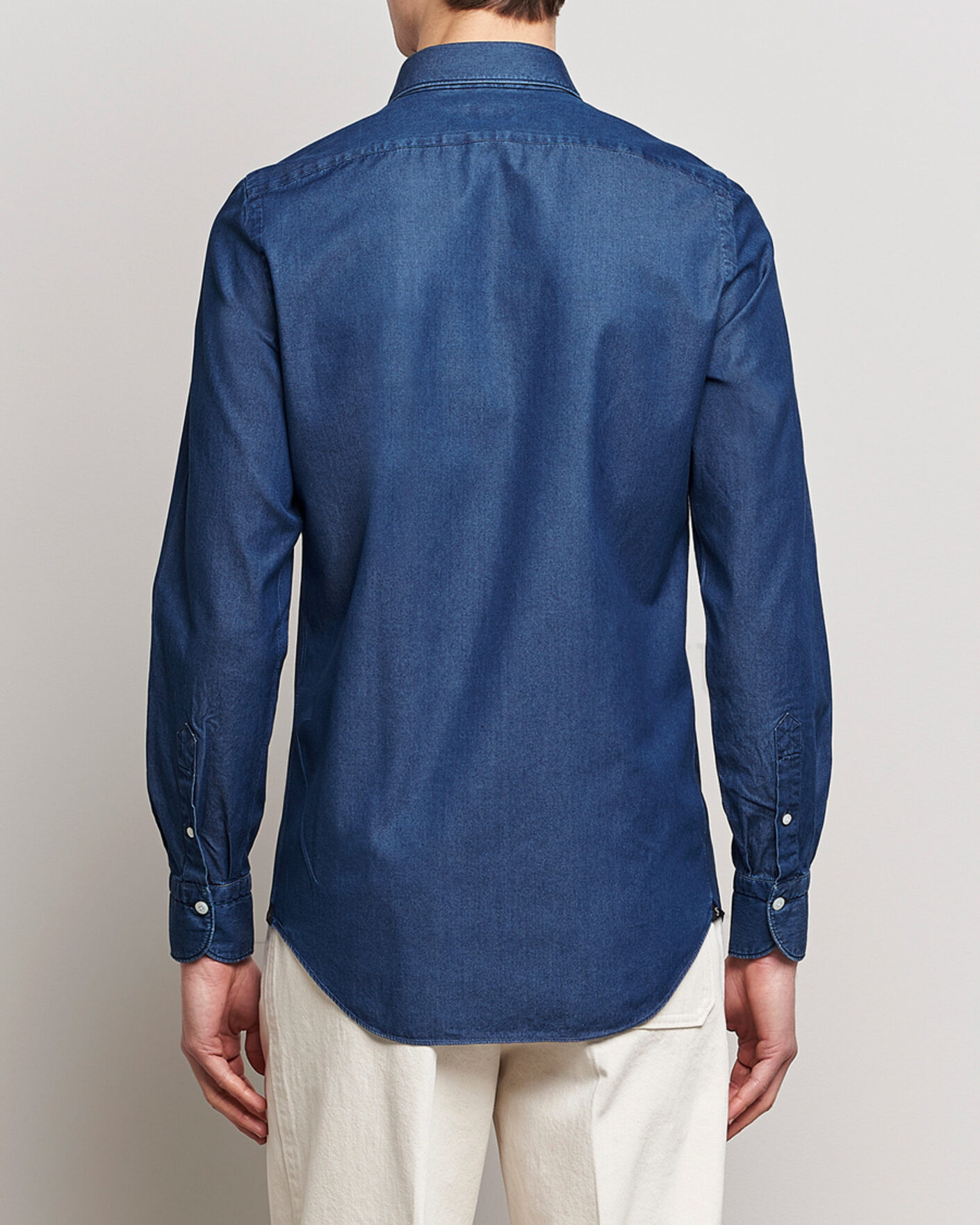 Heren | Overhemden | Finamore Napoli | Milano Slim Denim Shirt Dark Indigo